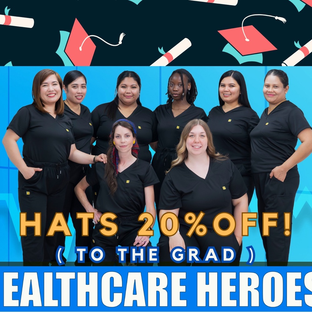 Black Men and Women's Healthcare Scrubs Uniform